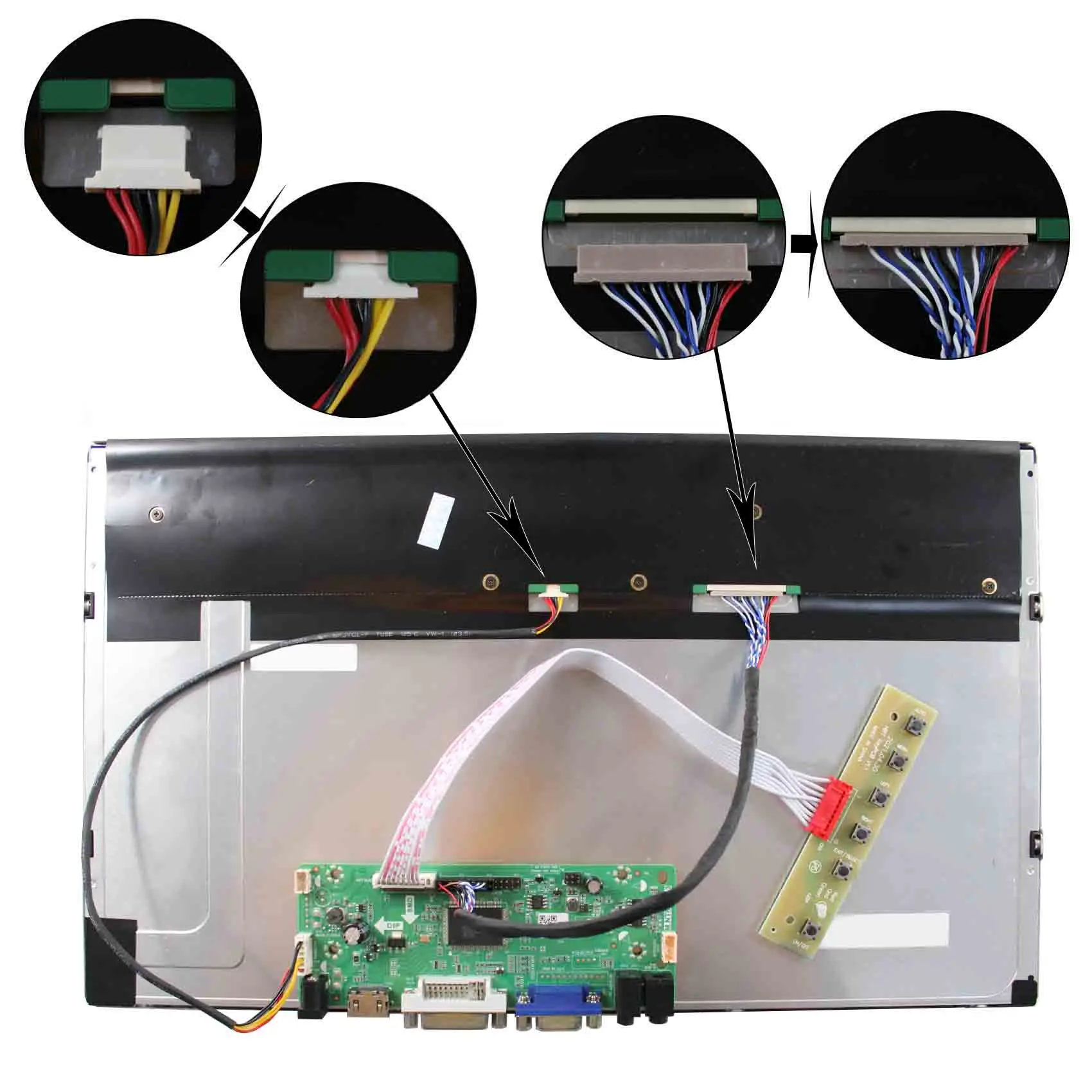 HD-MI DVI VGA LCD กระดานควบคุม15.6 "AC156GA01 1366X768หน้าจอ LCD อุตสาหกรรม