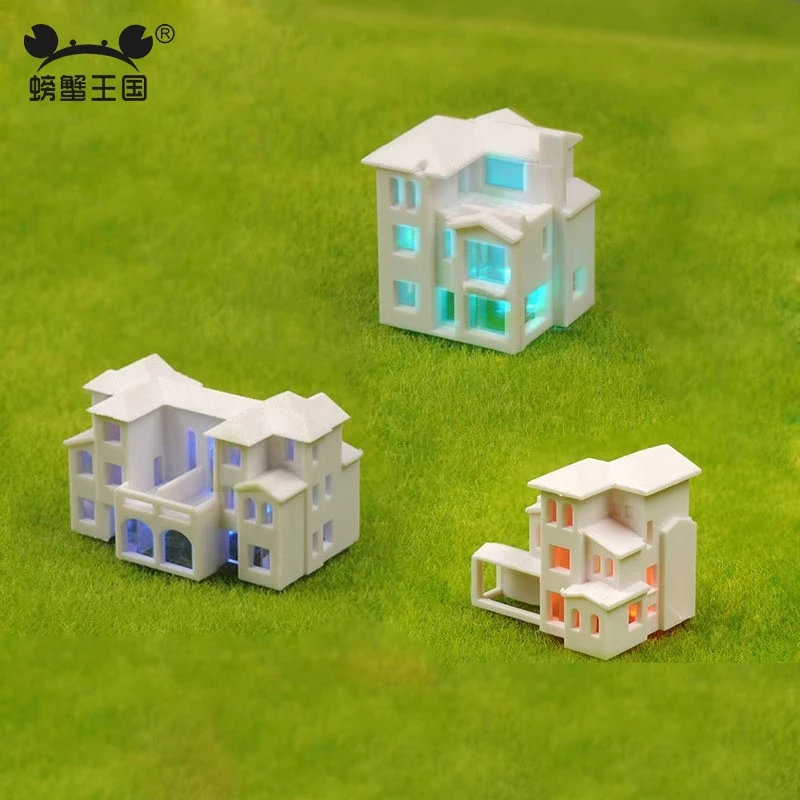 Kit de modèle de construction Miniature de Simulation, gratte-ciel, appartement, Villa, modèles à échelle, Architecture en plastique ABS, maison Miniature, Diorama