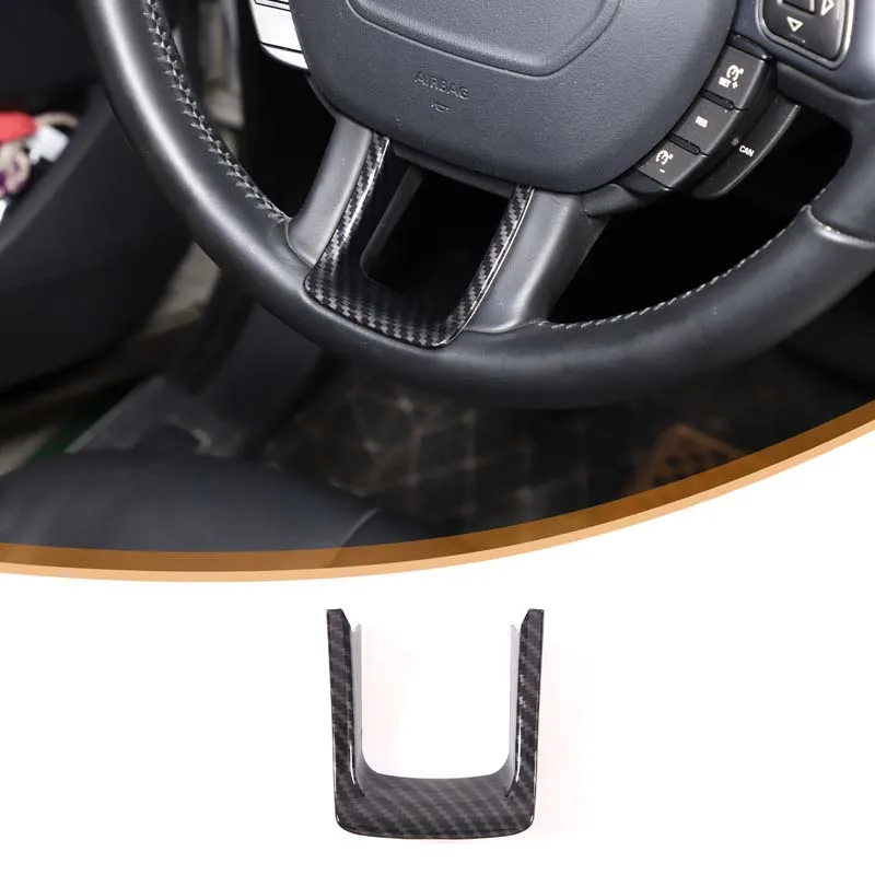 

Fit for LR Range Rover Evoque 2014 2015 2016 2017 2018 ABS Carbon Fiber Car Style ABS Steering Wheel U Type Sheet Cover Trim