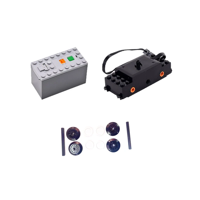 線路ビルディングブロック MOC 電源機能部品モーターバッテリーボックス赤外線速度リモコンレシーバー Legoeds 用