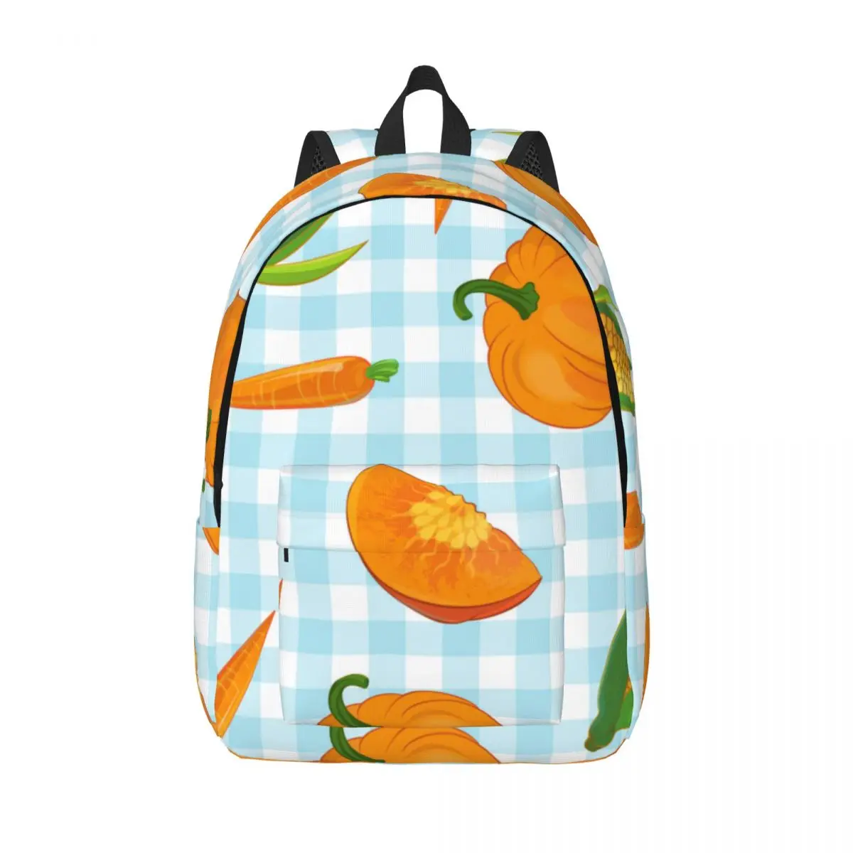 

Pumpkin Carrot Corn Symbols Backpack Unisex Travel Bag Schoolbag Bookbag Mochila