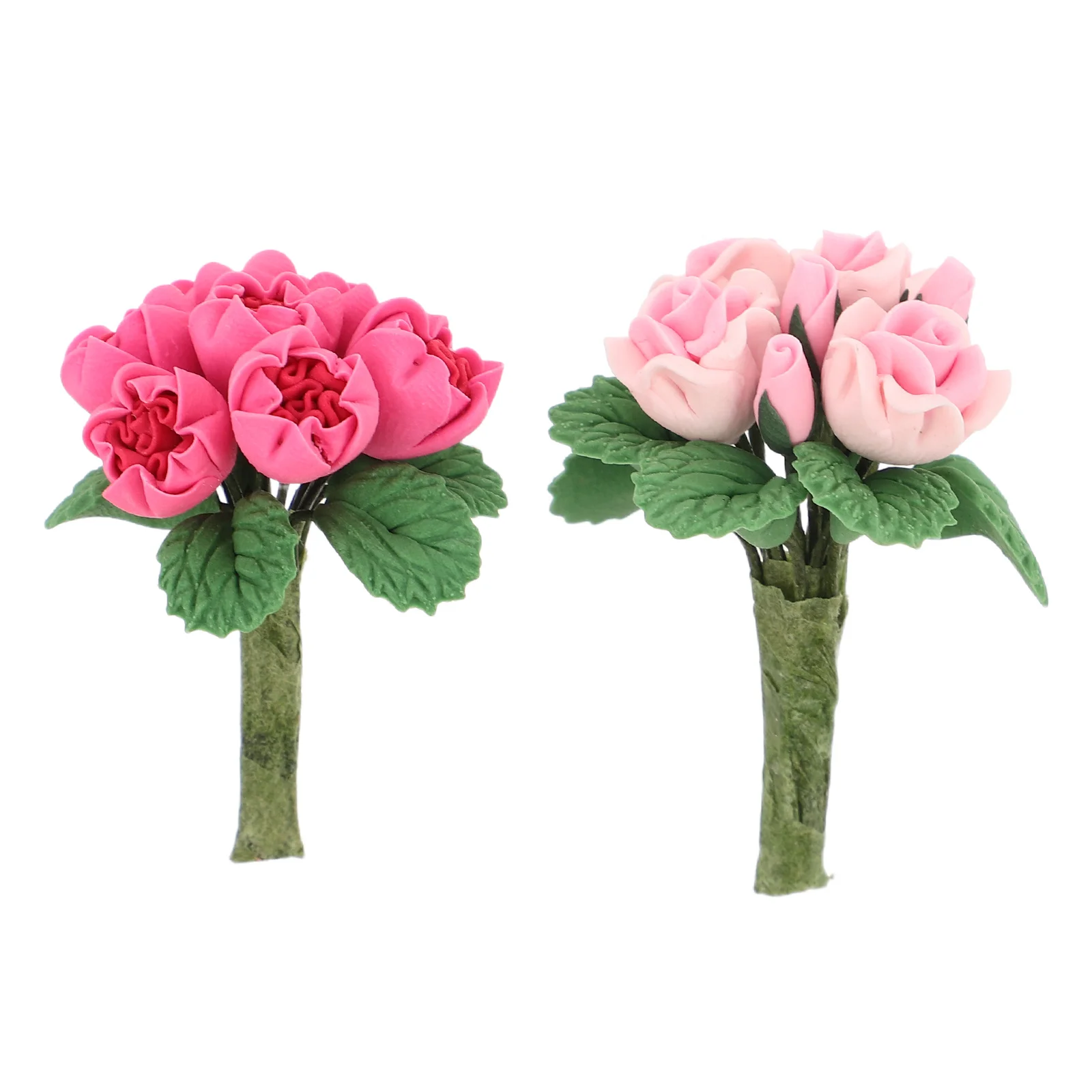 2 قطعة باقة الزهور الاصطناعية الصغيرة اكسسوارات لدمية مصغرة الديكور ديكور المنزل المنمنمات دمية الملحقات #3