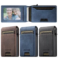 Push-out Card High Quality Faux Leather Card Holder Wallet Holder Large Capacity Can Hold 1-12 Cards 1 Photo Black/Brown/Blue 4