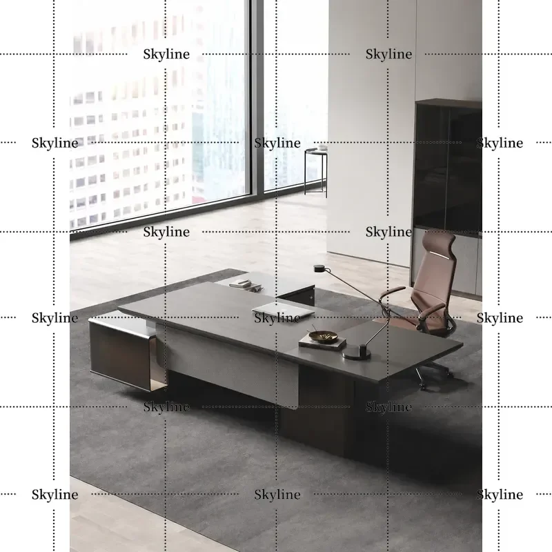 2026 New Light Luxury Executive Desk and Chair Set High End Office Table for President Boss General Manager Modern Design