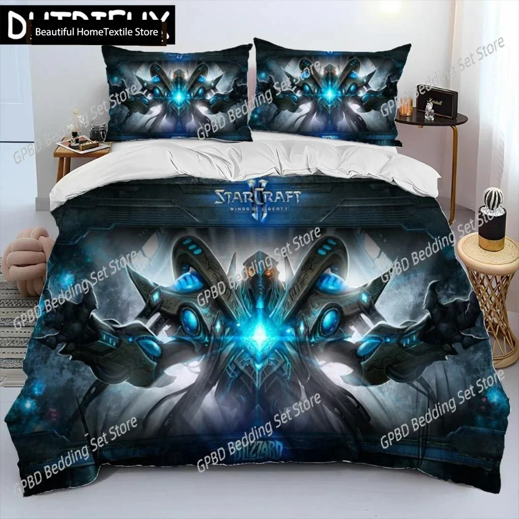 

StarCraft Game Gamer PC Bedding Set Boys Girls Twin Queen Size Duvet Cover Pillowcase Bed Boys Adult Fashion Home Textileextile