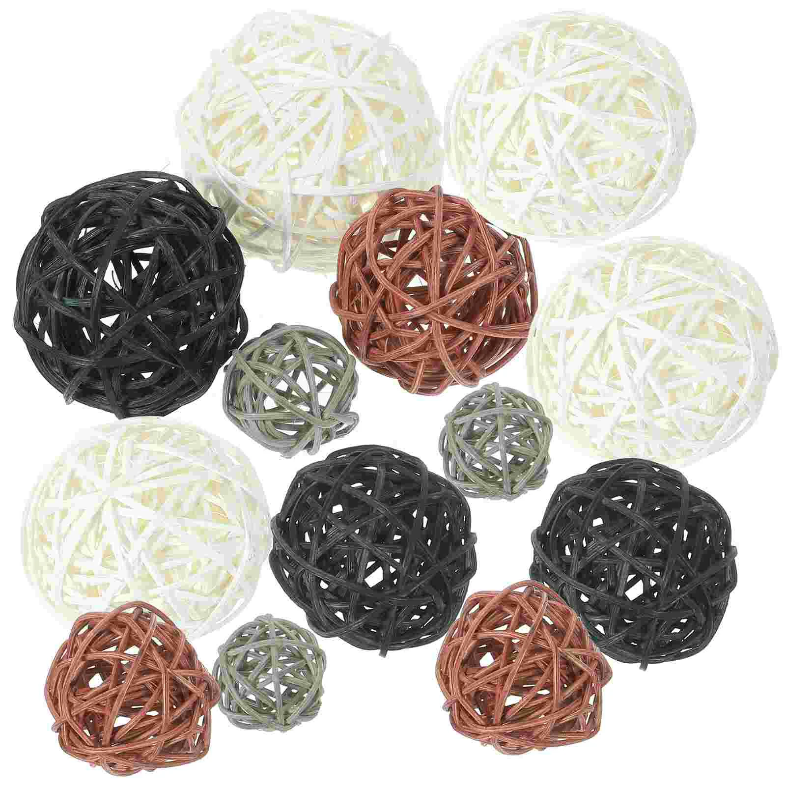 36 Pcs Wicker Takraw Ball Decoration Decorative Balls Rattan Crafts Toys DIY Baby Fall