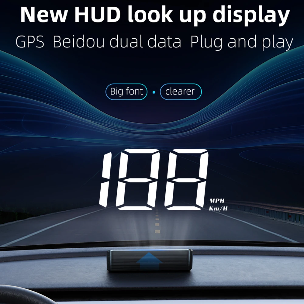 M2 HUD Head Up Display Universal Auto GPS LED Digital Tacho Projektion Auf Glas Auto Geschwindigkeit Meter Windschutzscheibe Head-up Display