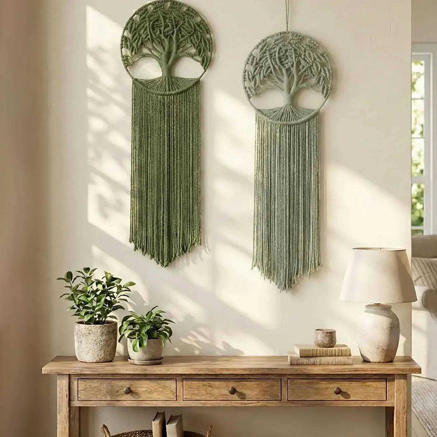 Nordic Hand-woven Tree of Life Tapestry Wall Hanging Living Room Wall Hanging Bedroom Corridor Stair Wall Decoration Accessories
