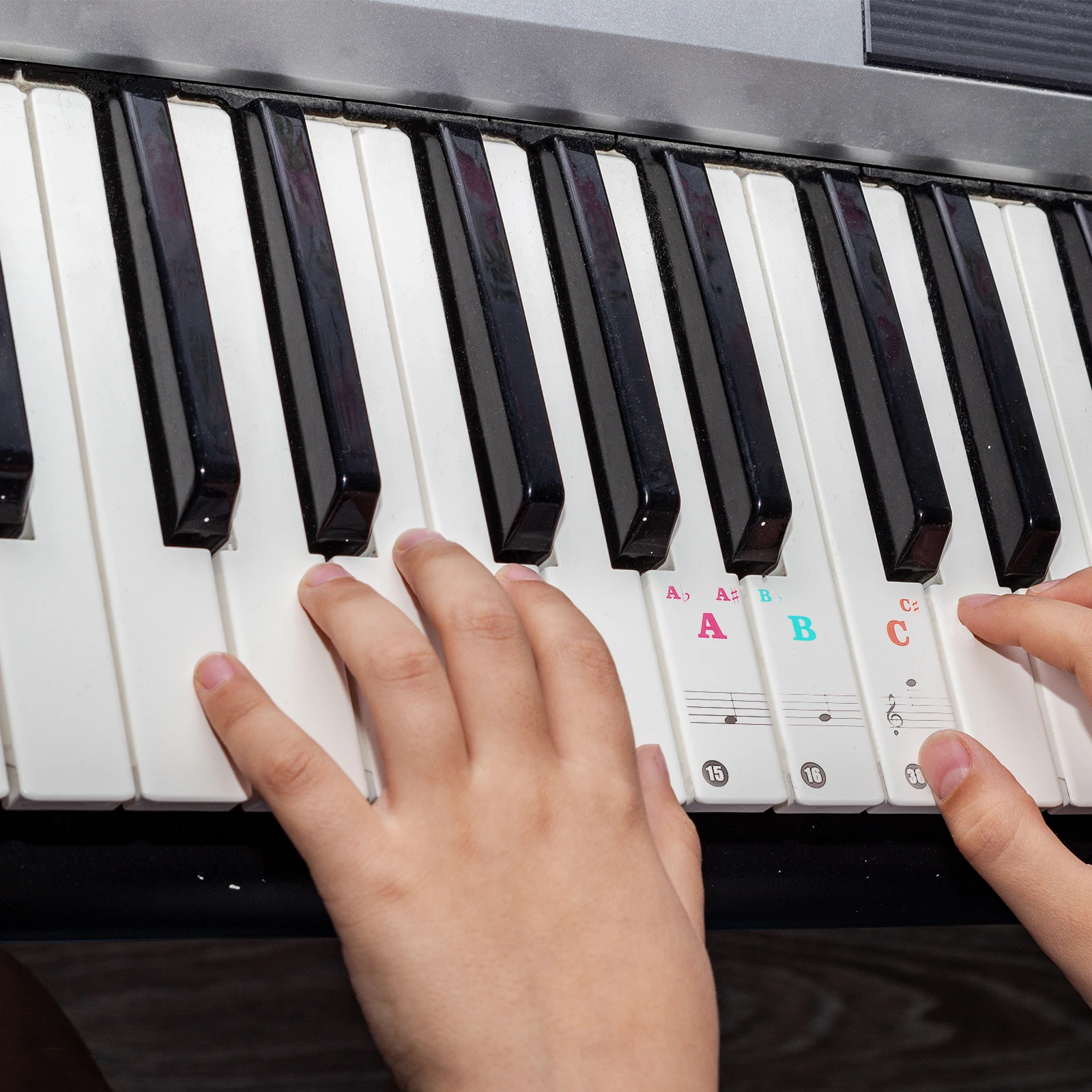 

2 Pcs Piano Keyboard Sticker Stickers Note Buttons Musical Accessories Notes Learning Tag Decal Electronic for