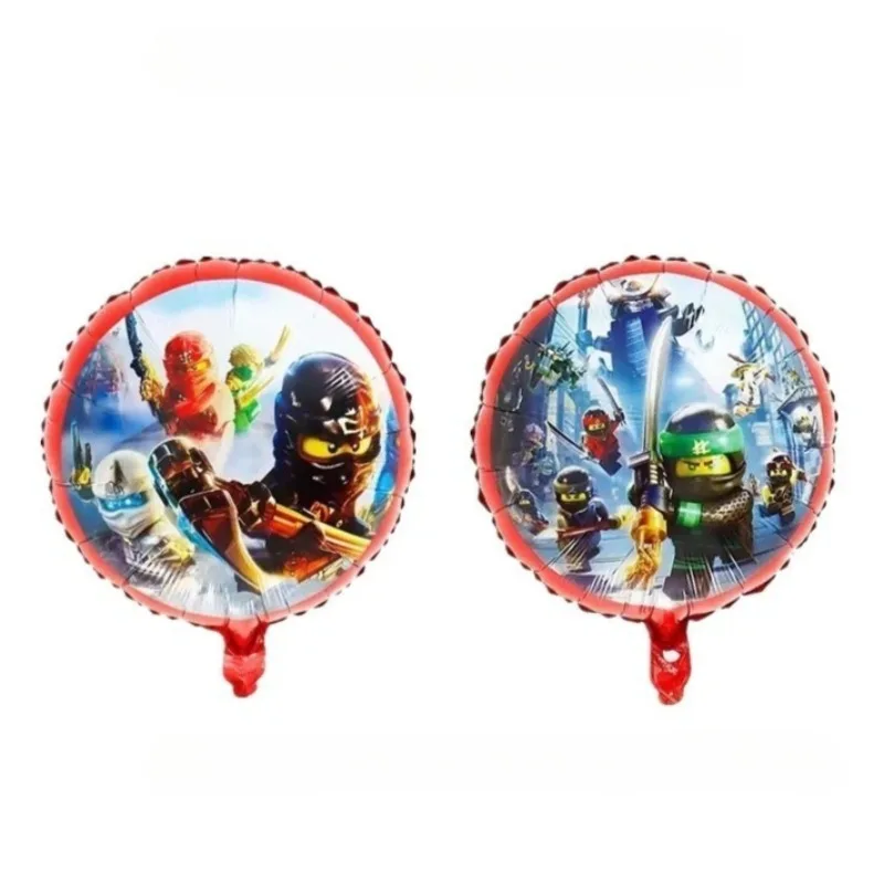 2 runde Ninja-Folienballons, Aluminium-Heliumballons für Kindergeburtstagsfeiern, Dekorationen und Zubehör