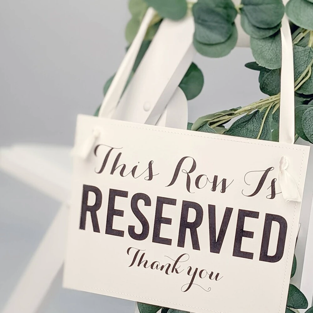 2 Reserved Row Signs Set of This Row Is Reserved Signs Reserved Chair Sign Wedding Ceremony Party Corporate Event Conference Sea