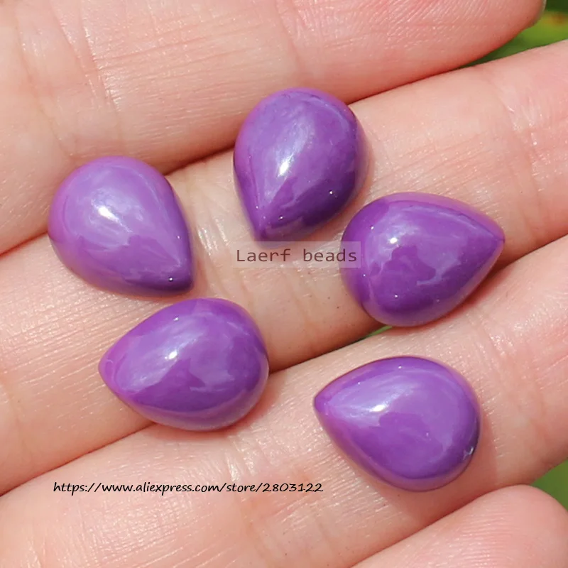 Natural Violet Phosphosiderite Real Gem Stone 10x13mm Water Drop Shape,1 Piece ,100% Natural Guarantee, For DIY Jewelry Making !