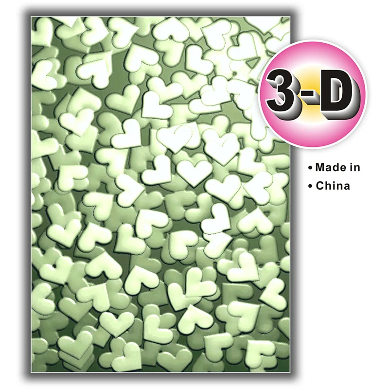 Romantisches, dichtes Herzdesign, 3D-geprägter Ordner, geeignet für Scrapbooking, Kartenherstellung und DIY-Bastelarbeiten – weißer Kunststoff, exquisit