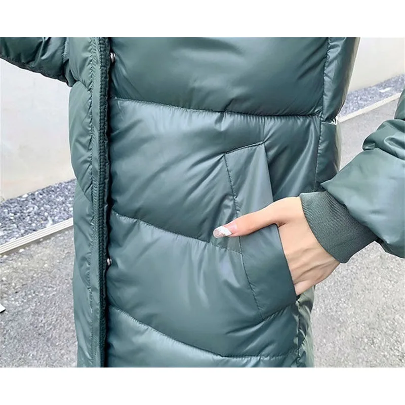 2022 New Winter Women Jacket Warm Parka cappotto addensato femminile Parka imbottito in cotone lungo con cappuccio Outwear giacca da neve donna