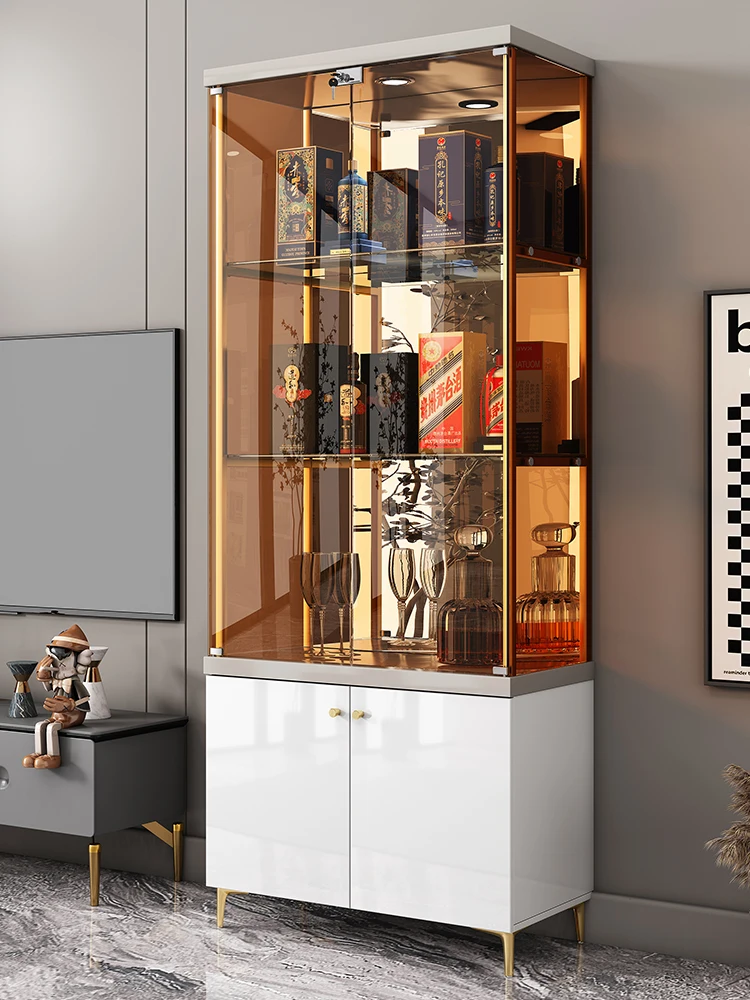 Generation simple high-end living room glass door wine cabinet display cabinet is now a small transparent glass cabinet for home