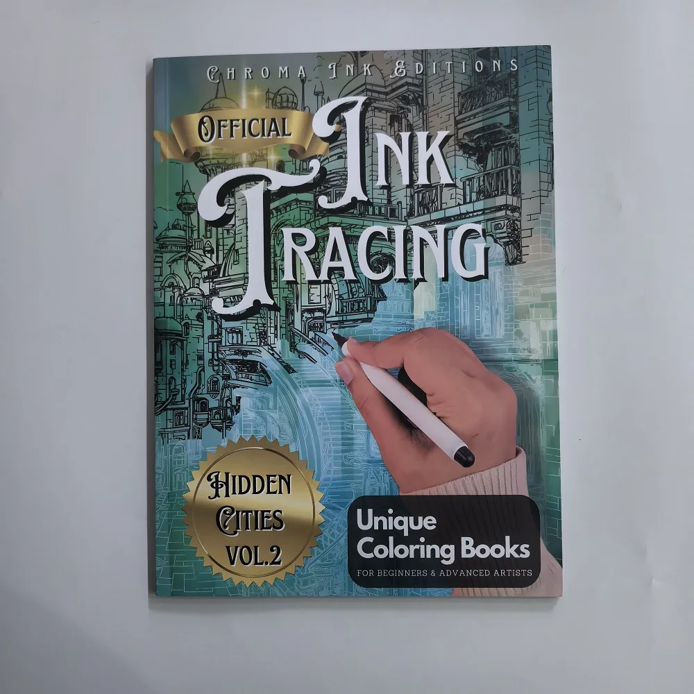 Official Ink Tracing Coloring Book Hidden Cities Vol 2 Unique Coloring Books For Beginners Advanced Artists