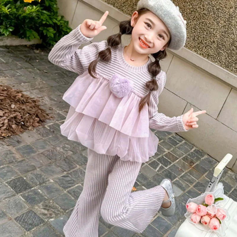 

Girls Coat +Pants Kids Suits 2PCS/Set Cotton 2024 Sweetheart Spring Autumn Cotton Tracksuit Jogging Suit Christmas Gift Children