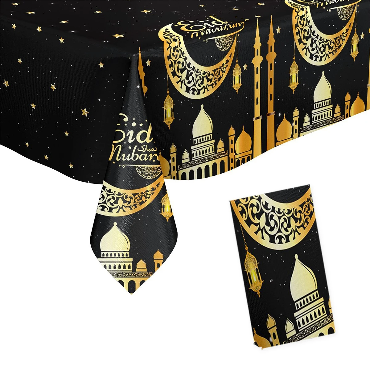 Eid Mubarak Castle Tablecloth Ramadan Decorations For Home 2024 Ramadan Kareem Islam Muslim Party Supplies Happy Eid Al-fitr