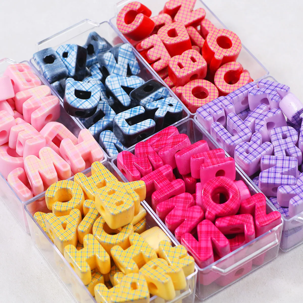 6mm Acryl Gedruckte Buchstaben Gemischte Farben Handgemachte DIY Schmuck Machen Perlen Lose Perlen Armbänder Halsketten Zubehör