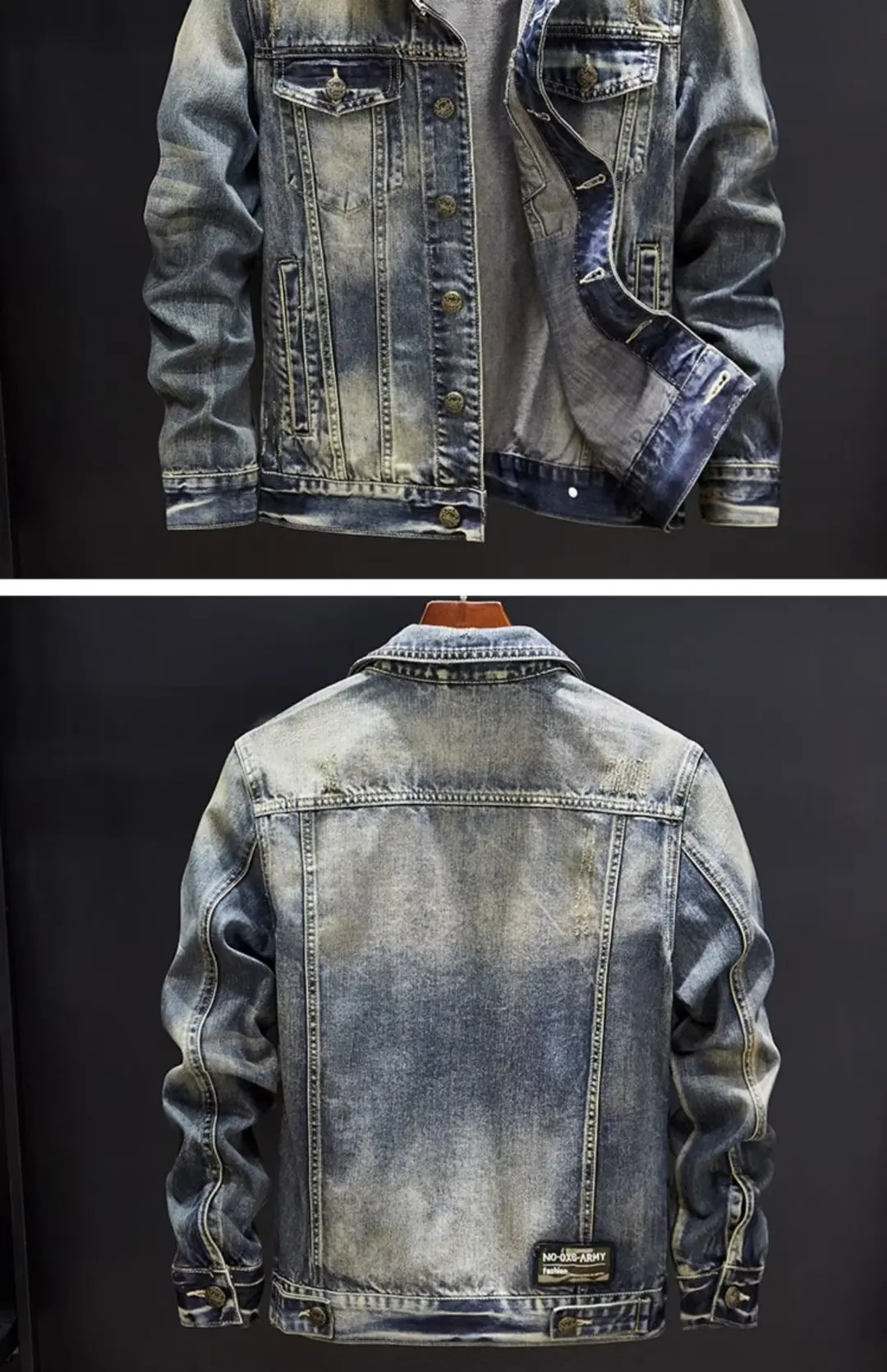 

Мужская джинсовая куртка в стиле ретро с американской талией, осенняя новая рабочая одежда с воротником-стойкой, молодежная куртка для пар, верхняя одежда с подставкой