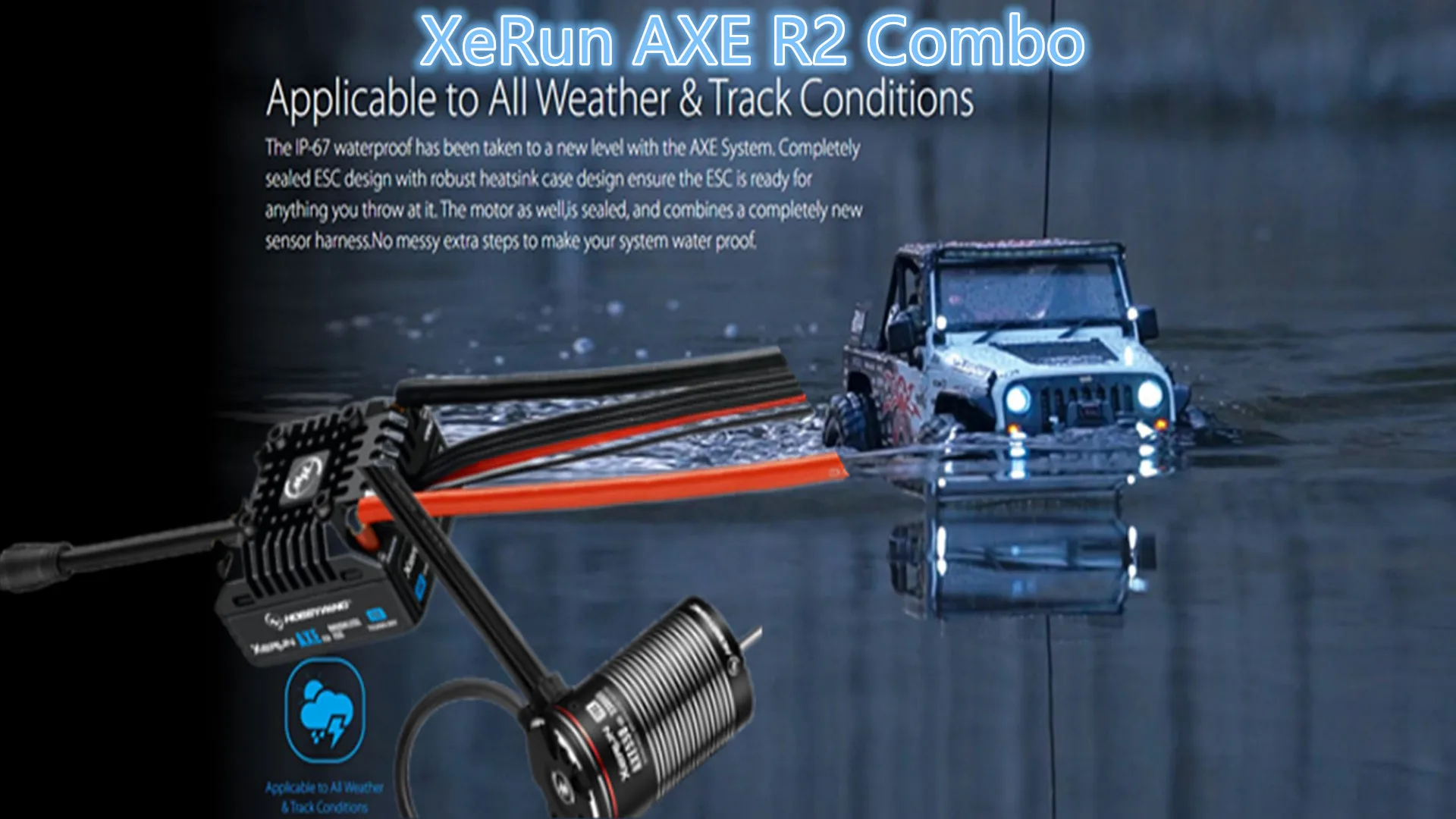 

Hobbywing XeRun AXE R2 комбинированный водонепроницаемый 540L сенсорный бесколлекторный мотор ESC для 1/10 RC Car Crawler Traxxas TRX4 Axial SCX10 90046