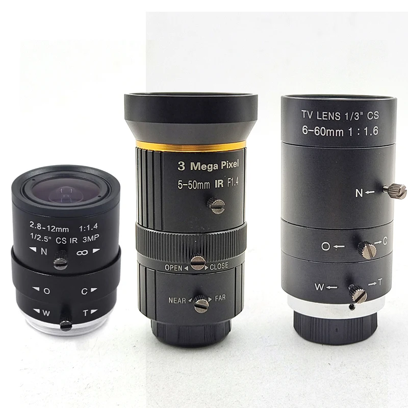 2.8-12mm 5-50mm 6-60mm HD Megapixel CS Varifocal Zoom Lens Focus Manual IR CCTV Lens for Security CCTV Camera box