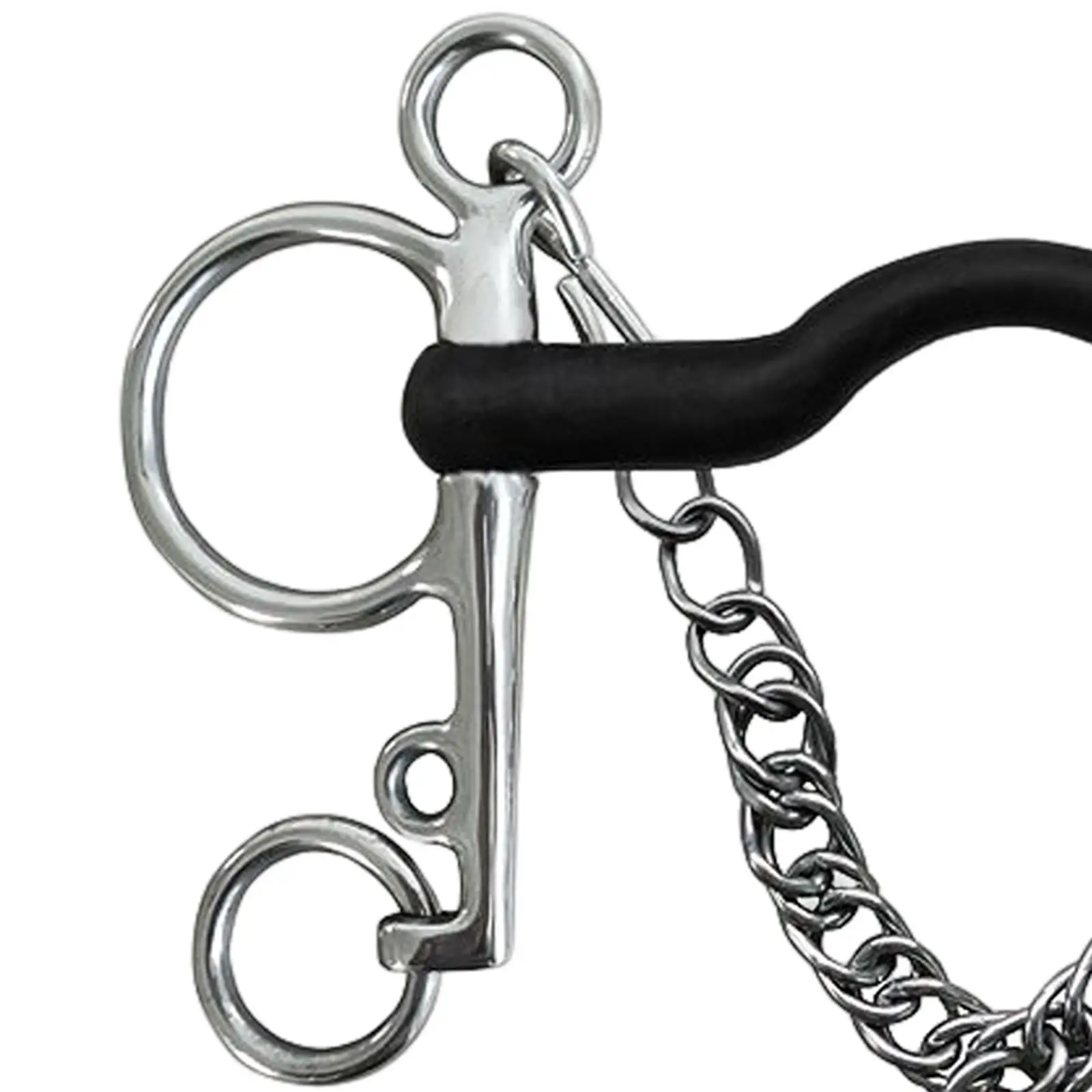 Horse Bit, Stainless Steel, W/Curb Hooks Chain, dengan perak trim, pipi mulut untuk kinerja peralatan pelatihan pengekang kuda