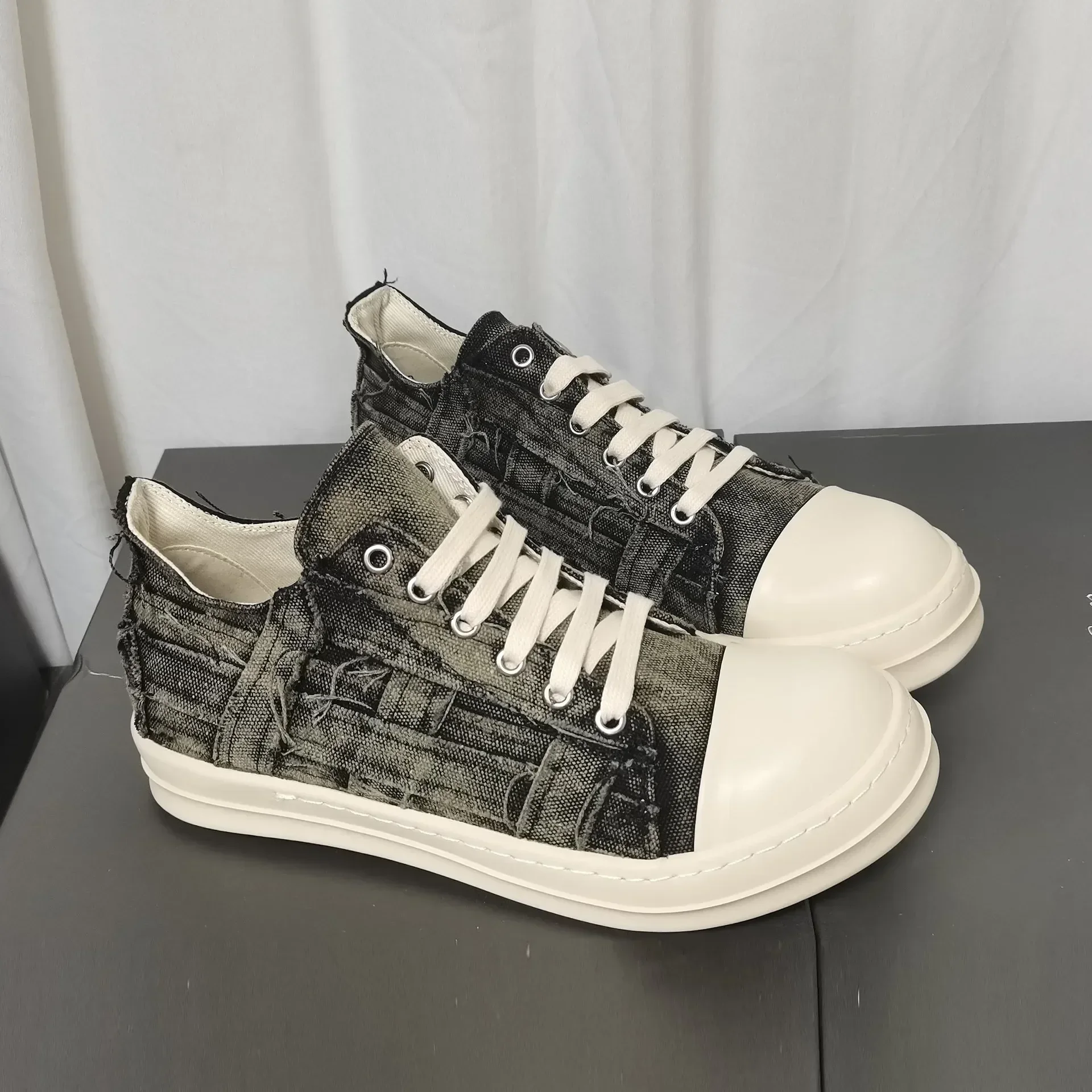 

Ro 2025 New European and American Designer Denim Men's Shoes Low Top Shoes Casual Breathable Trendy Board Women's Shoes