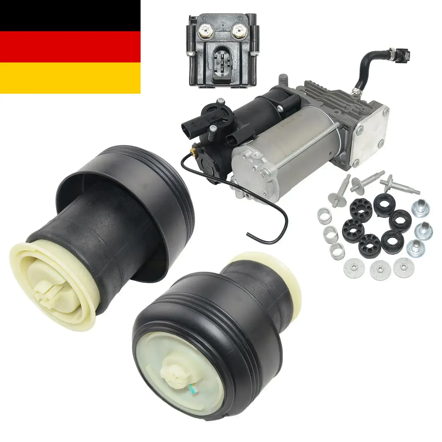 Image of AP03 Neue Luftfederungskompressorpumpe + 2* Hintere Luftfedern für BMW X5 X6 E70 E71/E72 3.0 2007-2014 37126790080 37226785506