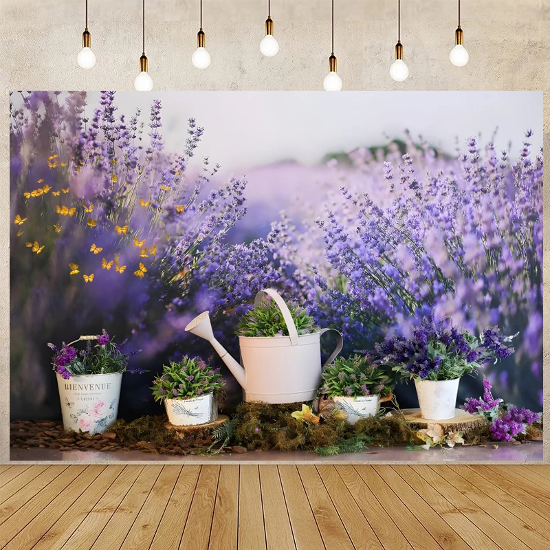 Lavender Garden Abstract Photography Backdrop Kids Portrait Wedding Party Photo Background Home Decor Wall Poster Vinyl