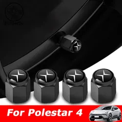 For polestar 4 2024 2025 polestar 1 2 3 2023 2024 2025 2026 Car Wheel Tire Air Valve Caps Stem Cover With Brand Accessories