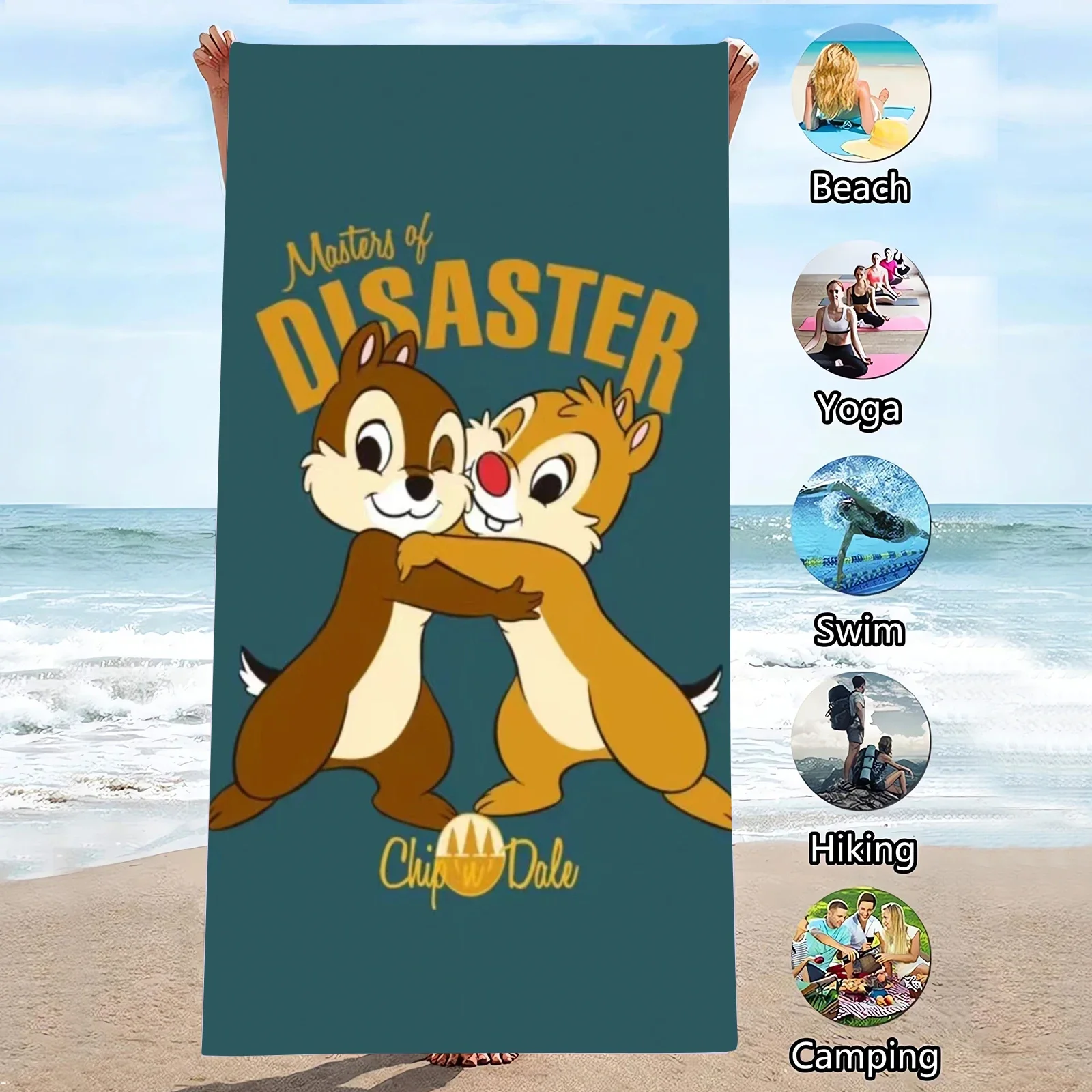  3D Print Chip N Dale Bath Towels Microfiber Beach Swimming Towel Decor for Adults Kids Gift 75x150cm