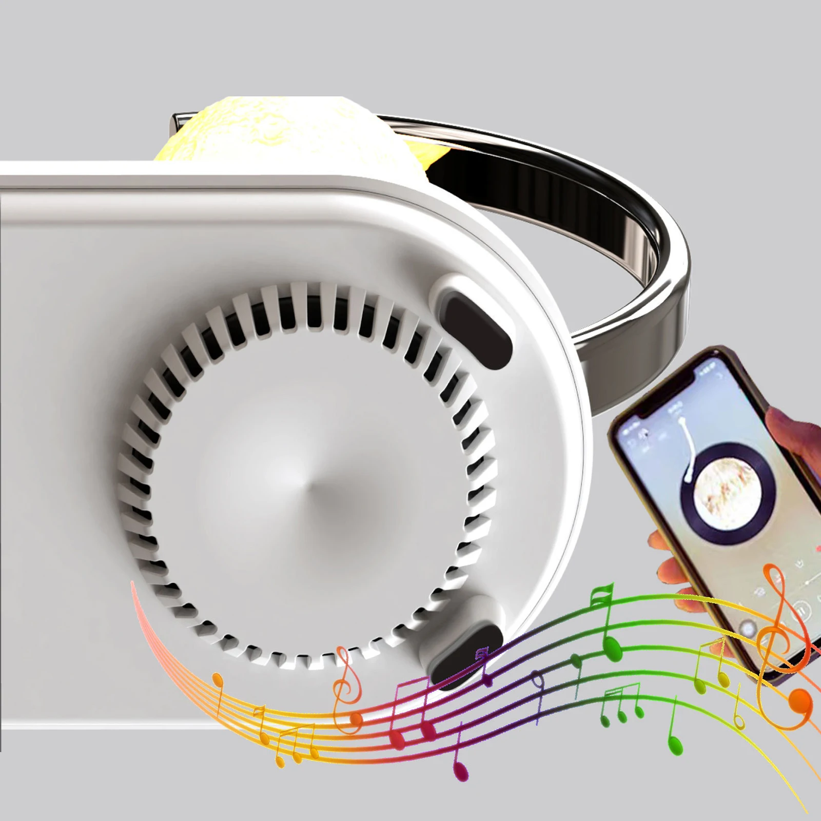 3 In 1 luce notturna a Led colorata per atmosfera con supporto per altoparlante Bluetooth ricarica Wireless per telefono cellulare lampada da comodino per camera da letto