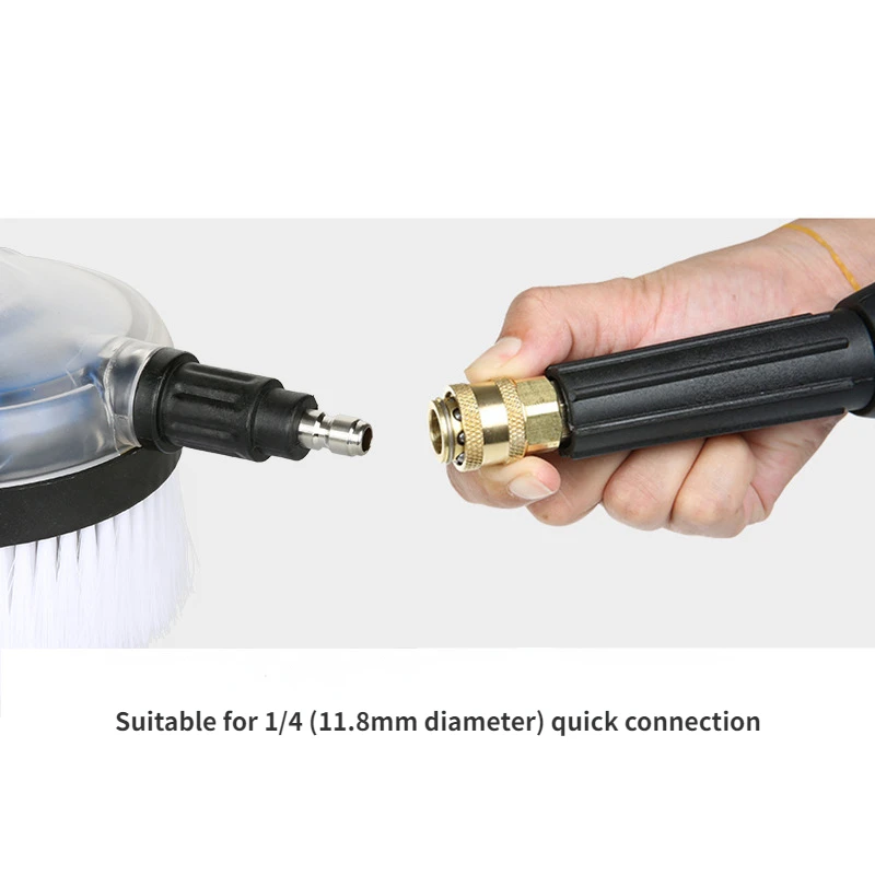 High Pressure Cleaning Brush 360 Degrees Rotating Car Wash Brush 1/4 Quick Insert High Pressure Spray Gun Water Brush Water gun