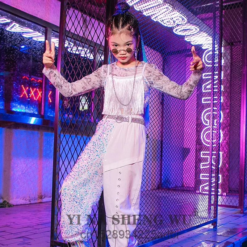 K-pop Stage Outfits Girls Fashion Show Suit Jazz Dance Costume Children's Clothes Hip-hop Runway Performance Show Street