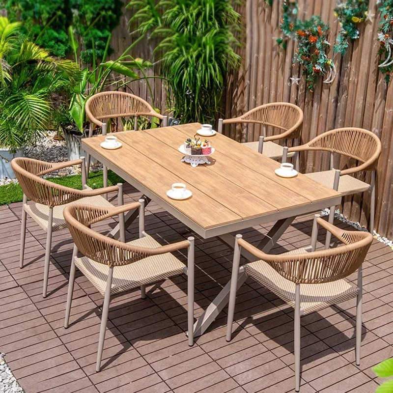 

Уличные столы для балкона во дворе, стул из ротанга, современные роскошные уличные столы в скандинавском стиле, минималистичная мебель Arredo Giardino на заднем дворе