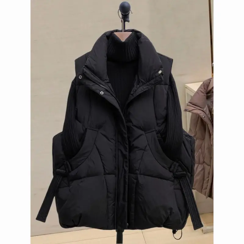 

New Ultra Light Down Vest Women Short Vest Windproof Lightweight Warm Waistcoat Female White Duck Down Down Coat Sleeveless