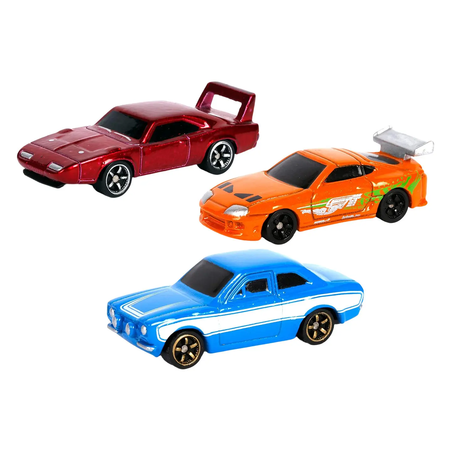 Official Jada Fast & Furious Nano Hollywood Rides 3-Pack Die-Cast Metal Mini Vehicle Set Toyota Supra Dodge Charger Model Toy view 5