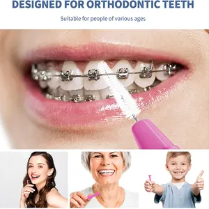 Kingubznis Interdental Zahnkieferorthopädie, Reinigung zwischen Zähnen, Reinigungswerkzeugen, weiche Pinsel mit Staubabdeckung, 20 Prozent 8 Kieferorthopäde für Hauptverkauf - №1 - №1
