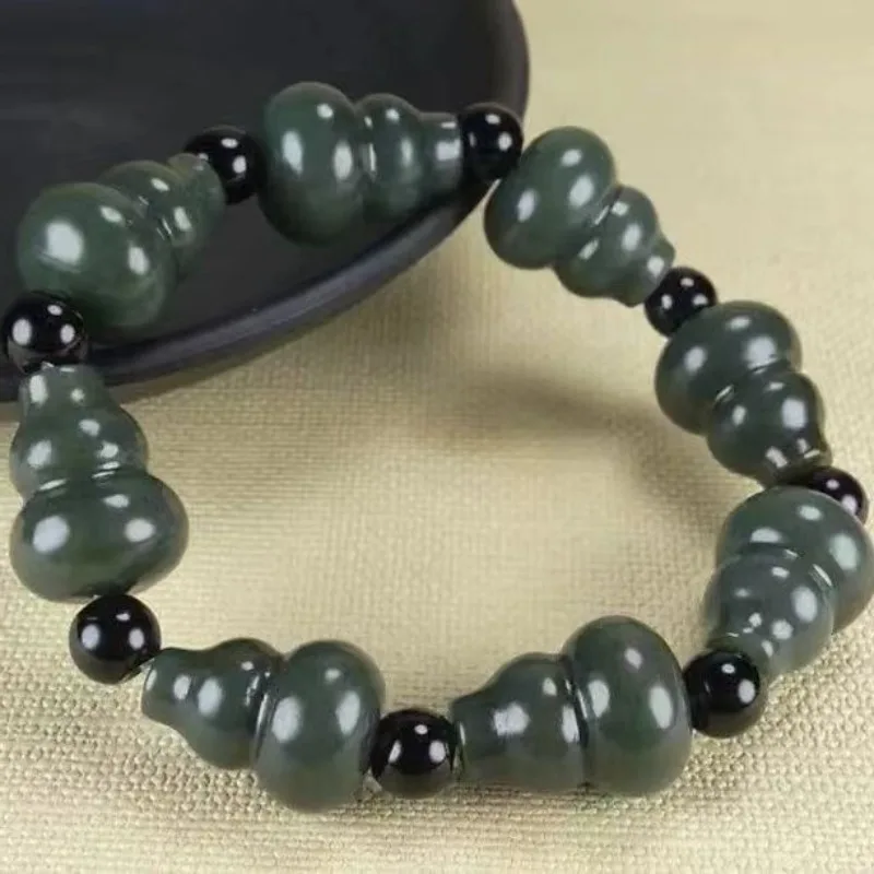 

Новый браслет из тыквы с натуральным сапфиром, мужские и женские модные украшения в этническом стиле