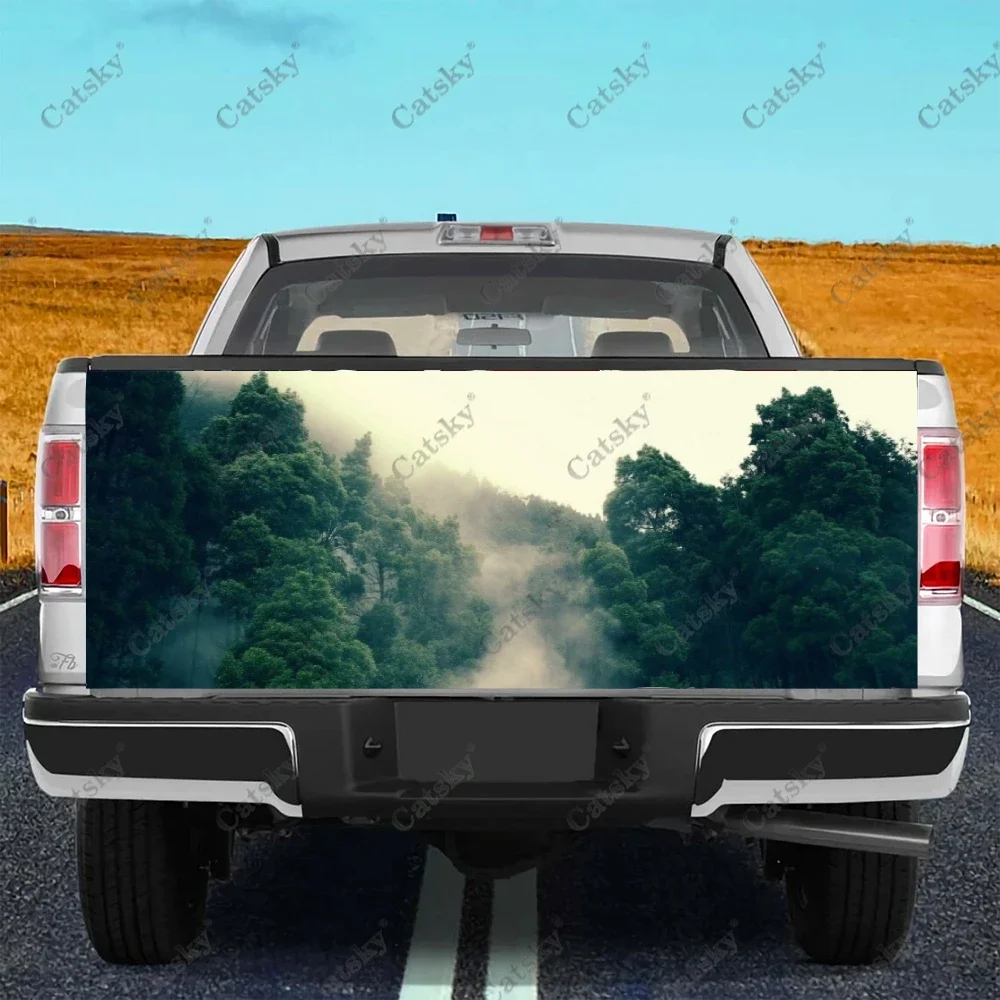 

Misty Mountain Forest Car Tail Trunk Protect Vinly Wrap Sticker Decal Auto Hood Decoration Engine Cover for SUV Off-road Pickup