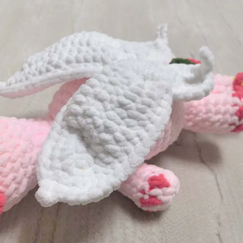Peluche drago fatto a mano all'uncinetto, bambola drago fiore morbido per decorazioni per la scuola materna del bambino, regalo per bambini, regalo di compleanno, regalo per la doccia del neonato