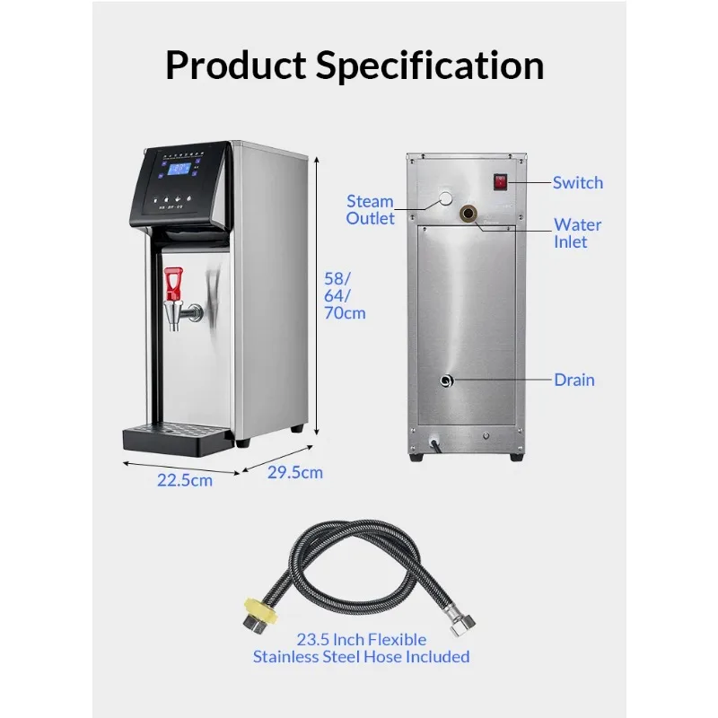 業務用ポータブル電気温水器 20リットル 熱湯ボイラー ティーバー/レストラン/カフェ設置用 20L