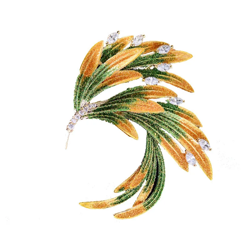 925 Sterling Silver Jewelry Luxury Crystal Enamel Phoenix Brooches for Women Wedding Party Jewelery for Girls Friends Gift 2