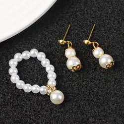 1Set Doll Jewelry White Pearl Jewelry Necklace Bracelet For 1/6 Doll Fashion Decoration Earring For DIY Dolls Accessories
