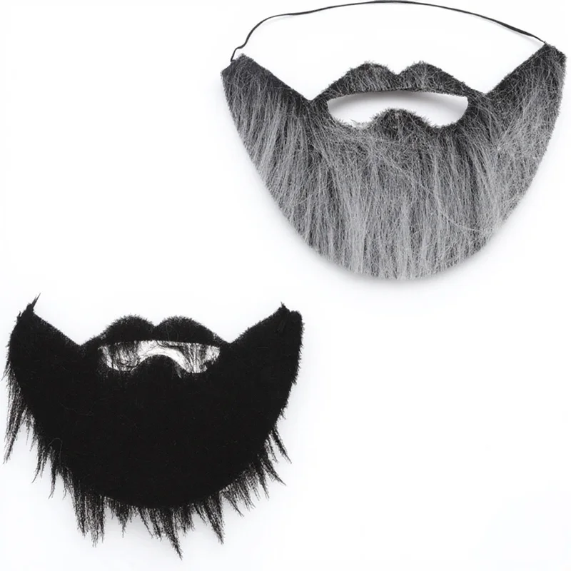 3Pcs False Mustache for Men Halloween Cosplay Party Fun Accessory Realistic Design Elastic Comfortable Fit Stage