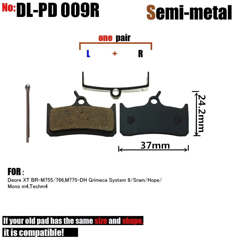 DELT 10 Pair Bicycle Disc Brake Pads,For SHIMANO DEORE,M755,M756,Semi-Metallic,MTB,Mountain,E-BIKE,Part