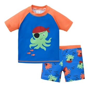 Cool Print Boys Swimsuit Set 4 Kids Boy Swimsuit Cool Print 2 Pcs/lot 1-7 Years Summer Children Board Shorts Children Boys Swimwear Beach Surfing 4