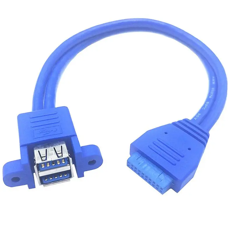 Equipped With Screw Holes To Secure 20P To Dual USB Bezel Cable, Motherboard 20PIN To Dual USB 3.0 Female Expansion Cable