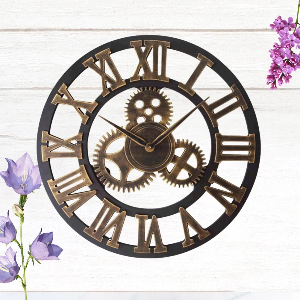 

1Pcs 34Cm Chic Wall Hanging Clock Design Non-Ticking Accurate Movement Decor for Bedroom Living Room Office